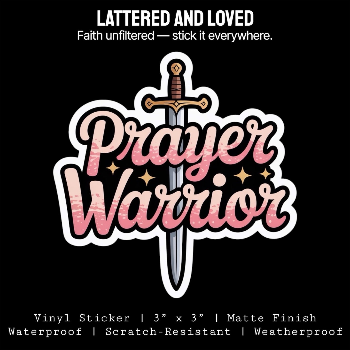 Prayer Warrior Sword Sticker