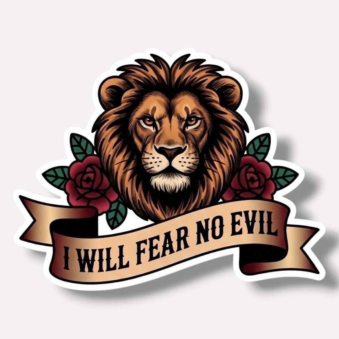 Traditional Truths | Lion of Judah Sticker | I Will Fear No Evil