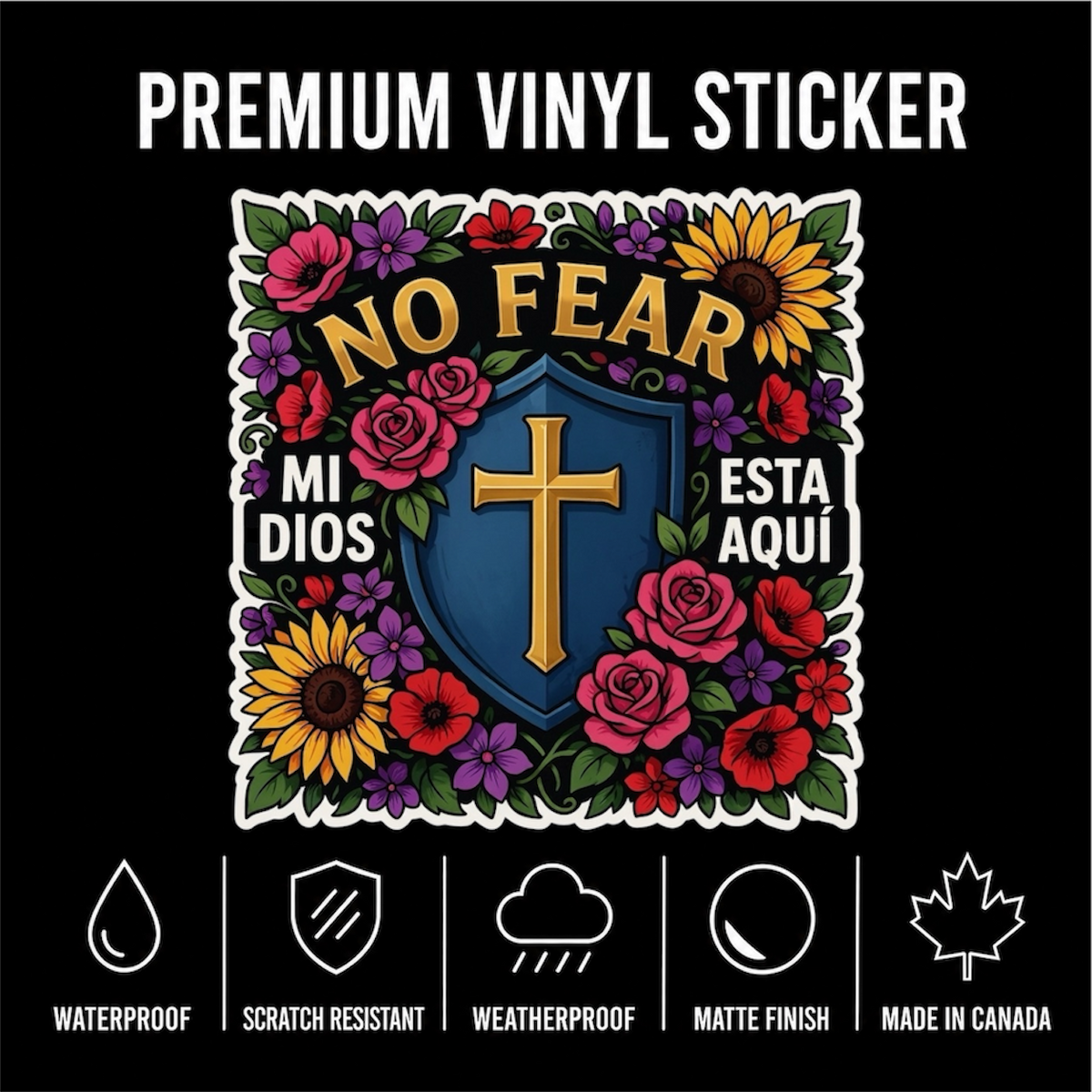 No Fear Mi Dios Esta Aqui Sticker